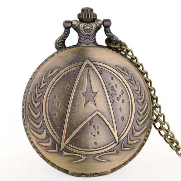 Star Trek Pocket watch Steampunk Trekkie Valentine Birthday Anniversary Gold NEW - Picture 4 of 5